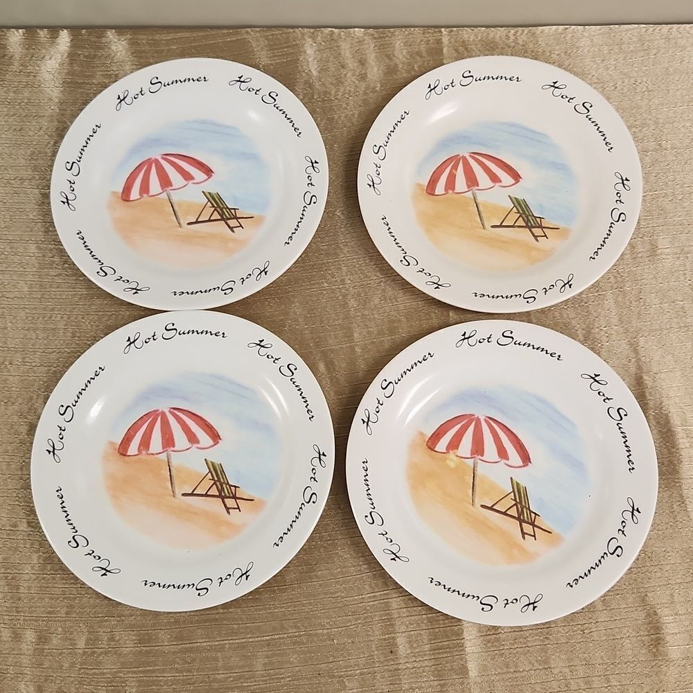 Trisa Melamine Hot Summer Plate Set of 4  8"